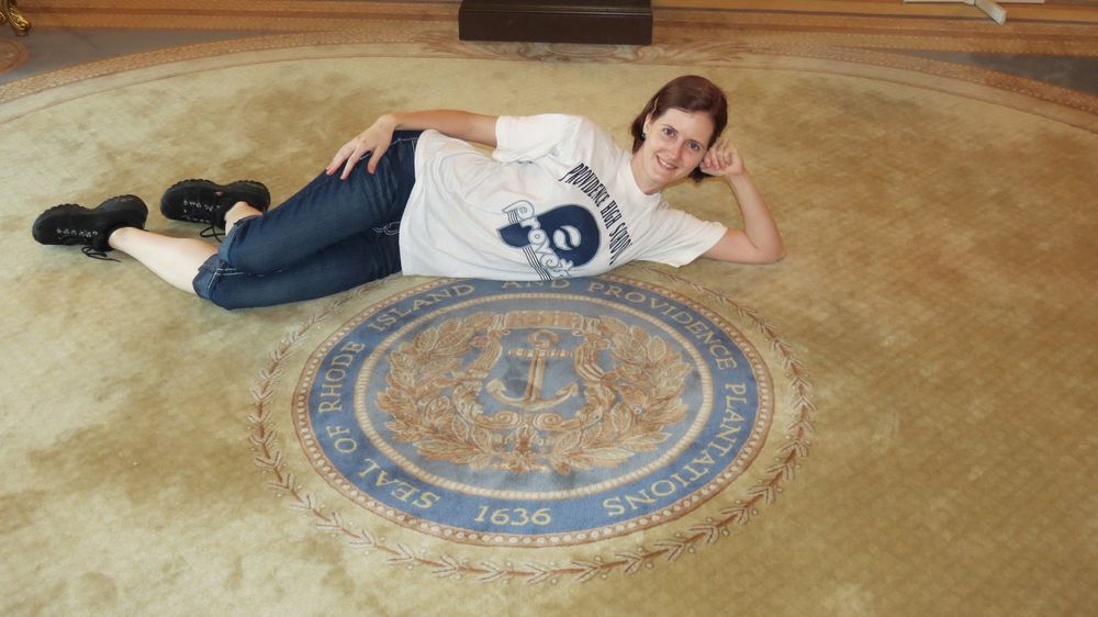 Me at the Providence, Rhode Island, Capital building, wearing my Providence High School t-shirt. 2013